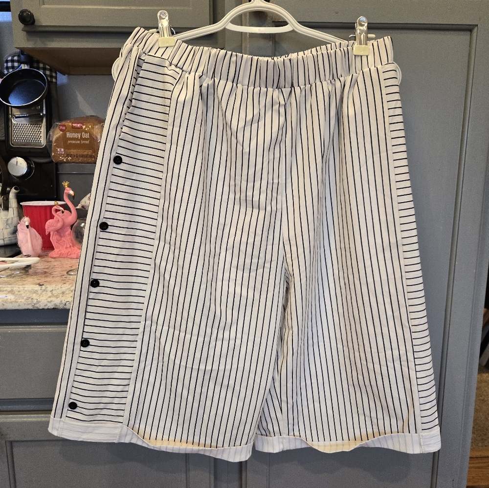 Striped Black and White Women's Shorts